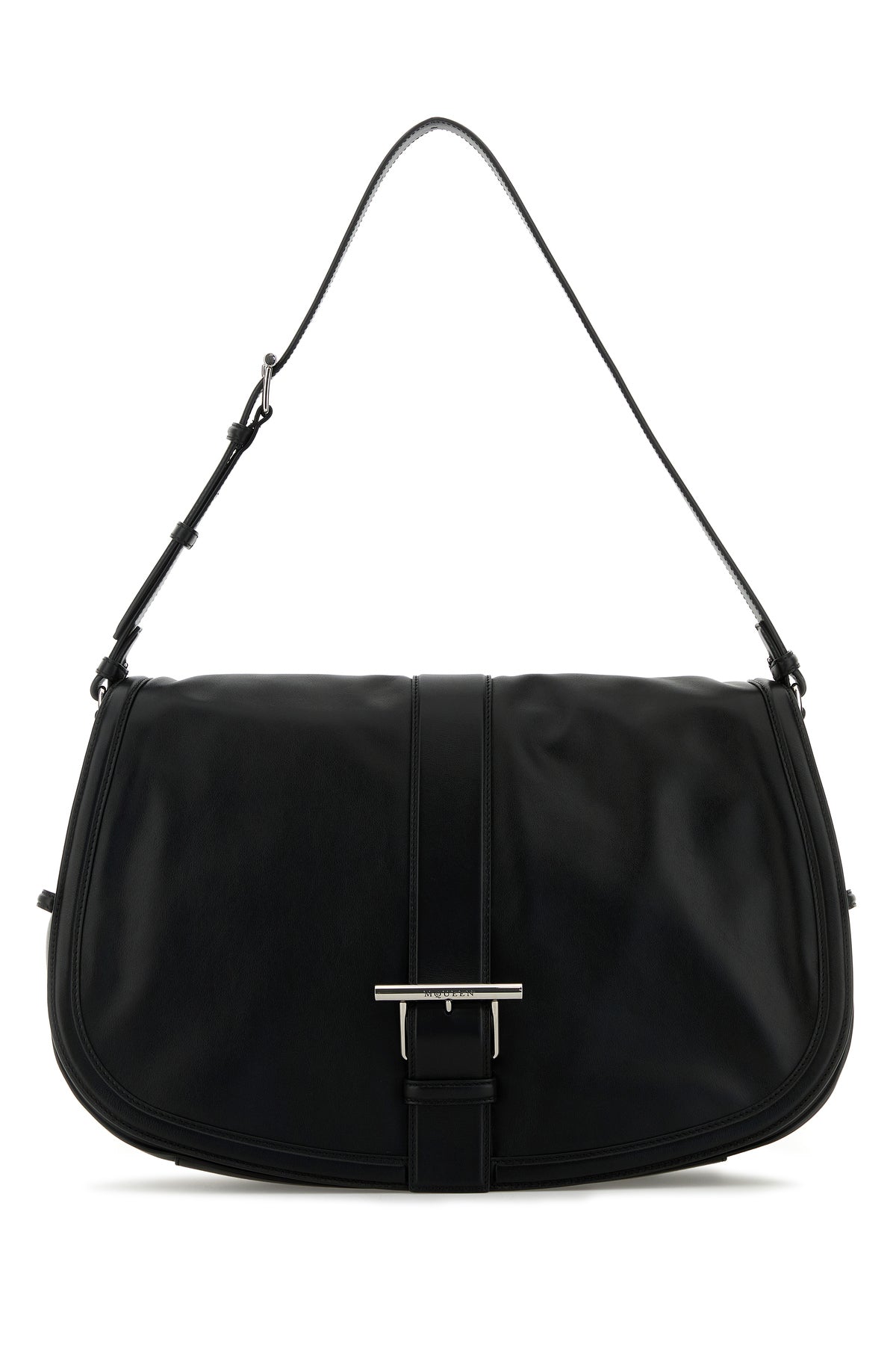 Alexander McQueen Borsa a spalla Satchel maxi in pelle nera