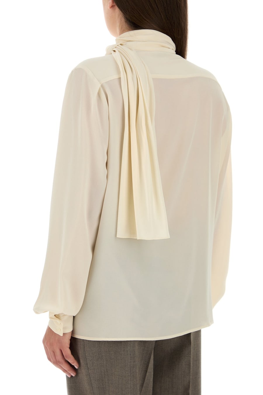 Prada Camicia in seta avorio, view 4