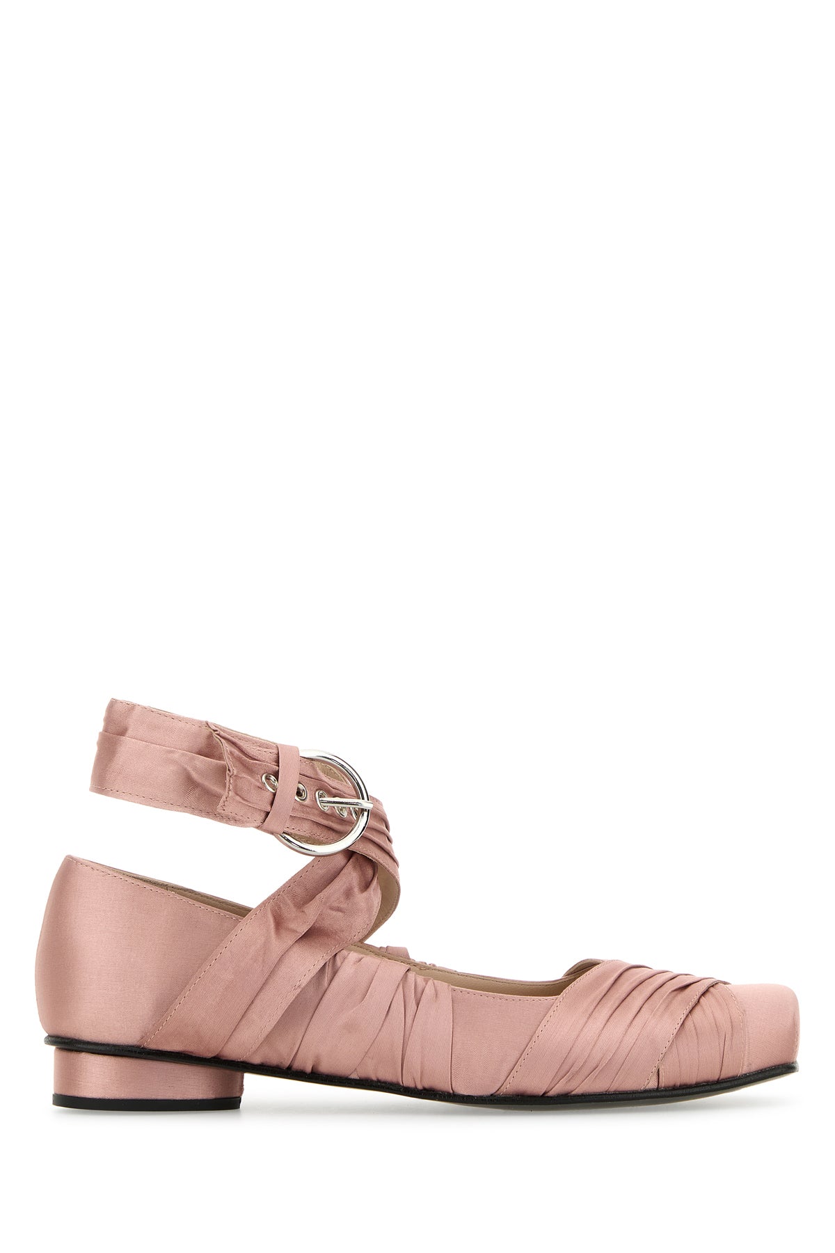ALOHAS Ballerine Volant in raso rosa cipria