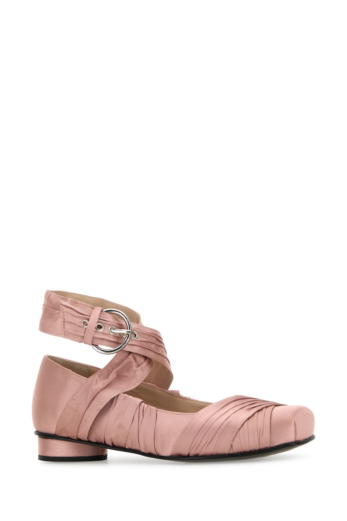 ALOHAS Ballerine Volant in raso rosa cipria, view 2