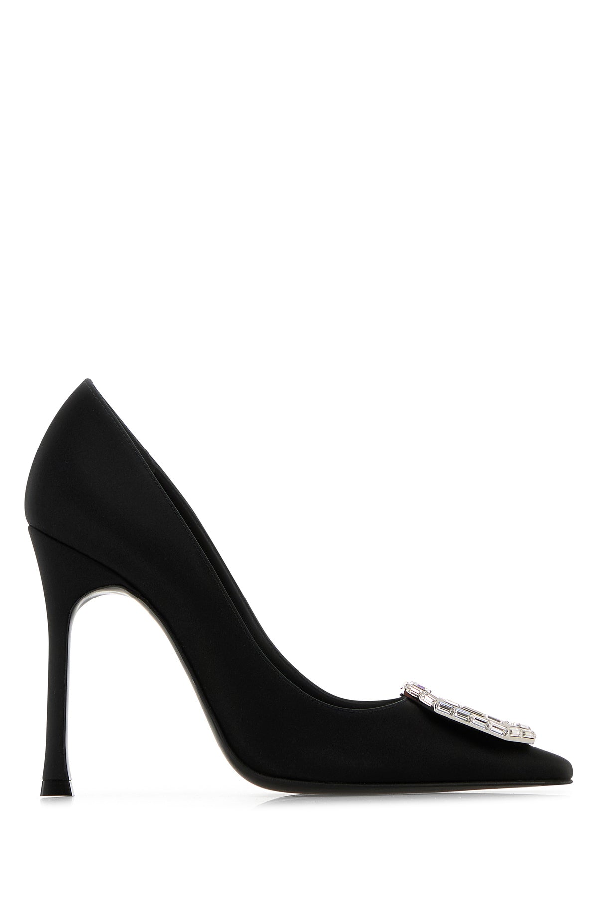 Amina Muaddi Scarpe con tacco Camelia 105 in raso nero