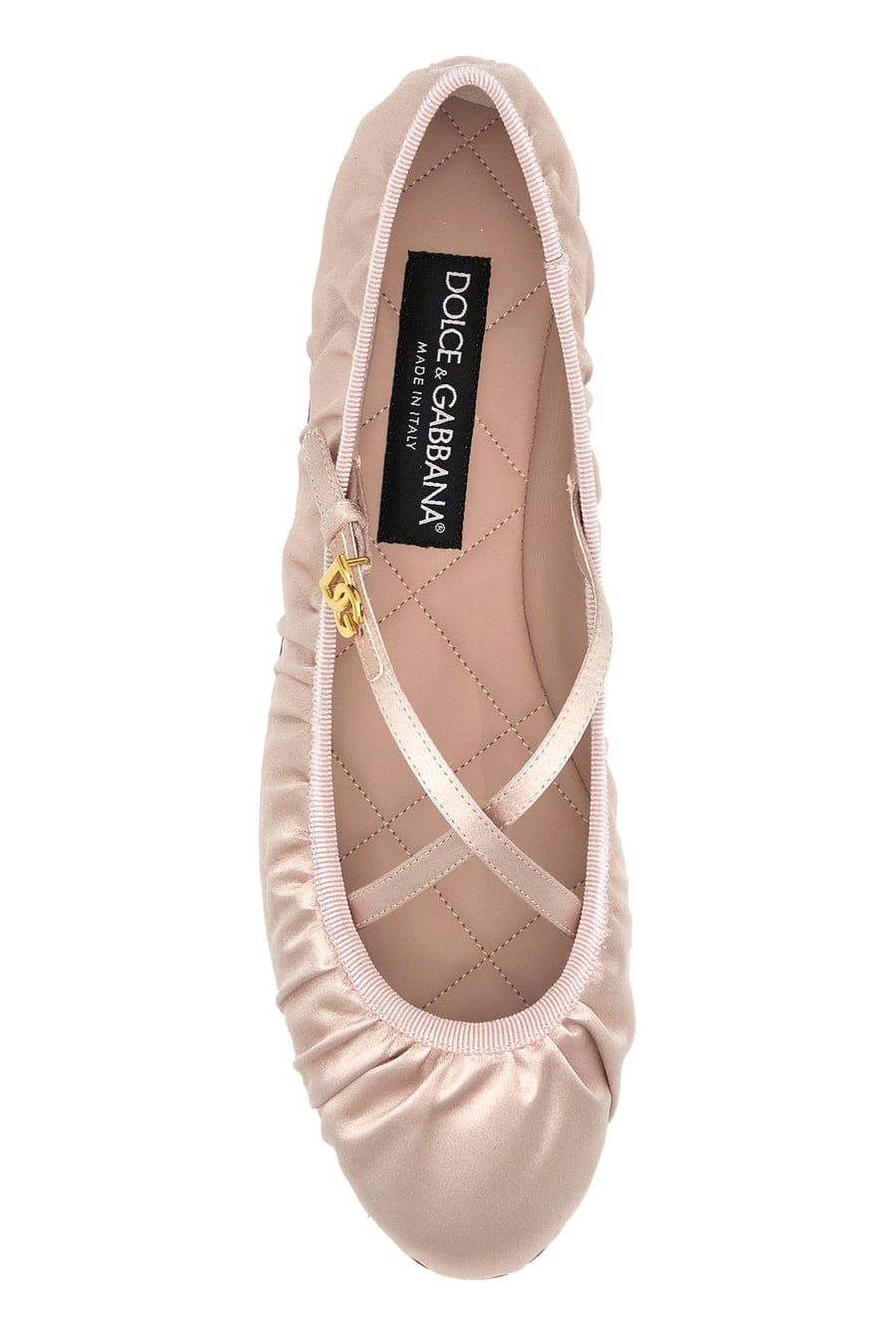 Dolce & Gabbana Ballerine Vally in raso rosa pastello, view 4