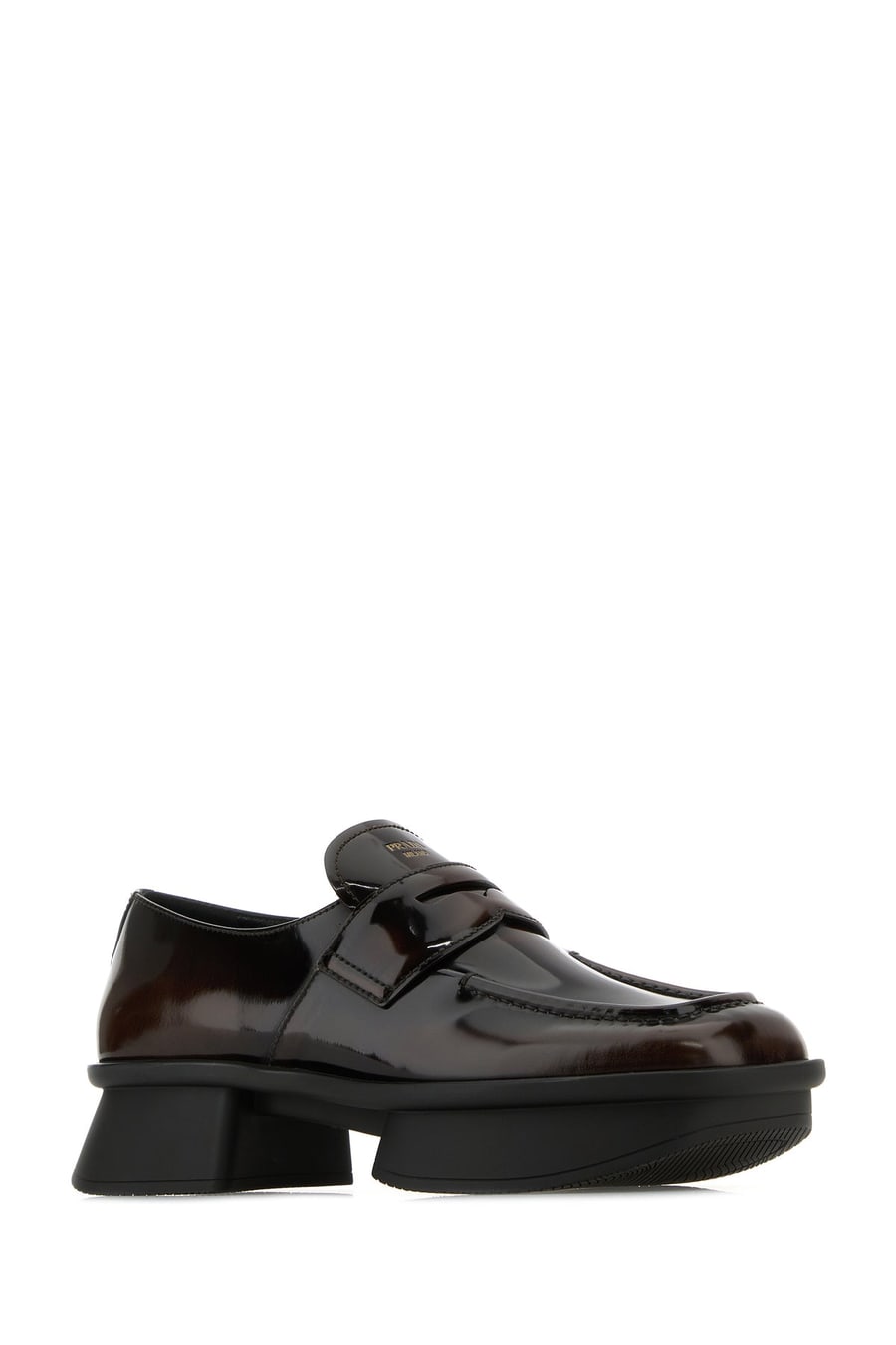 Prada Mocassini Equal in pelle marrone, view 2