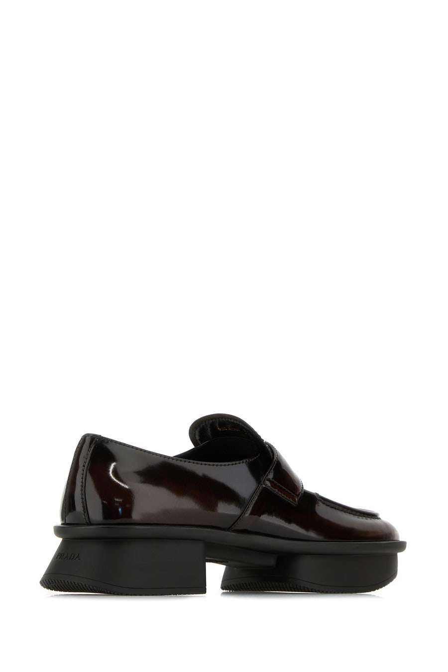 Prada Mocassini Equal in pelle marrone, view 3