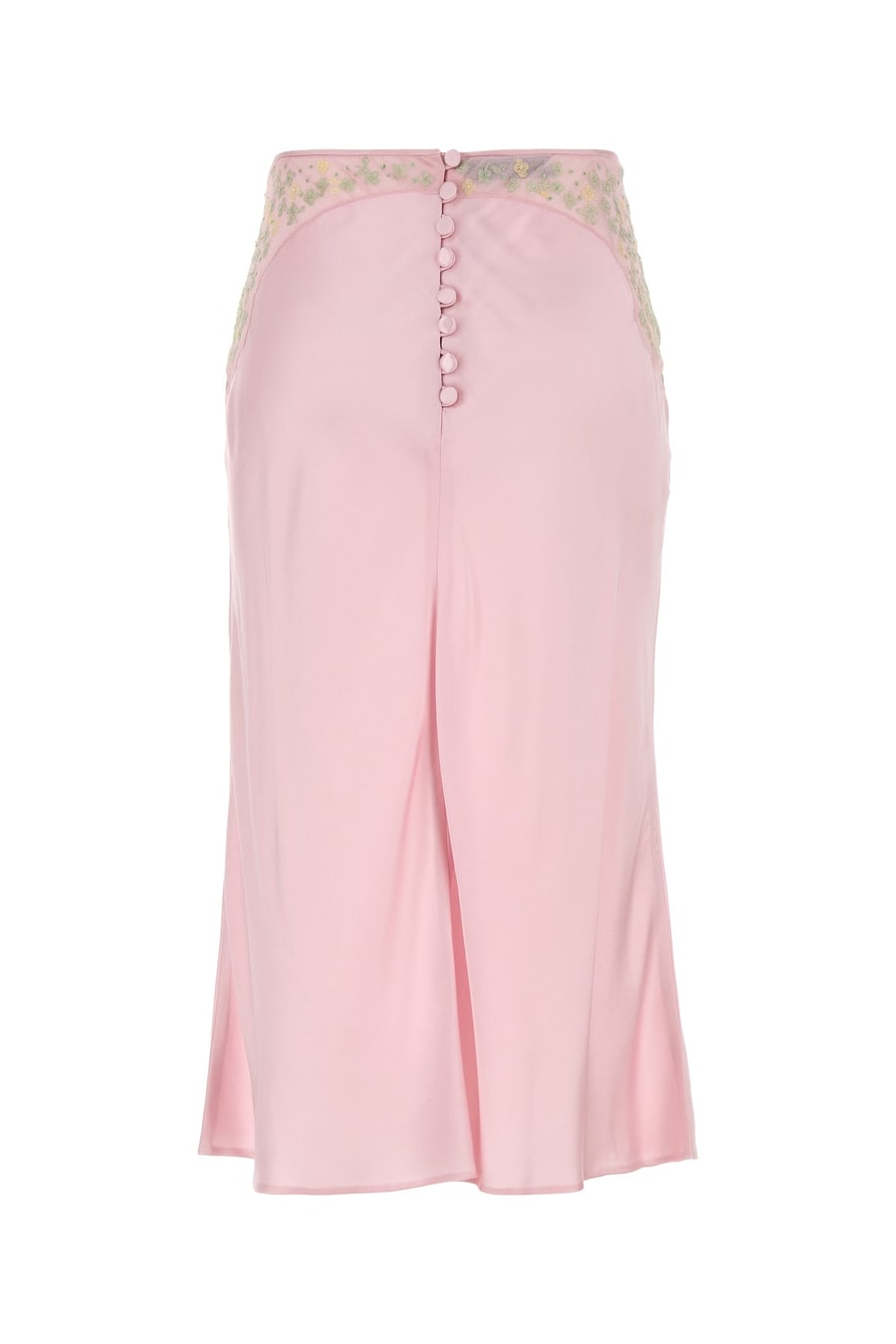 Prada Gonna in raso rosa, view 2