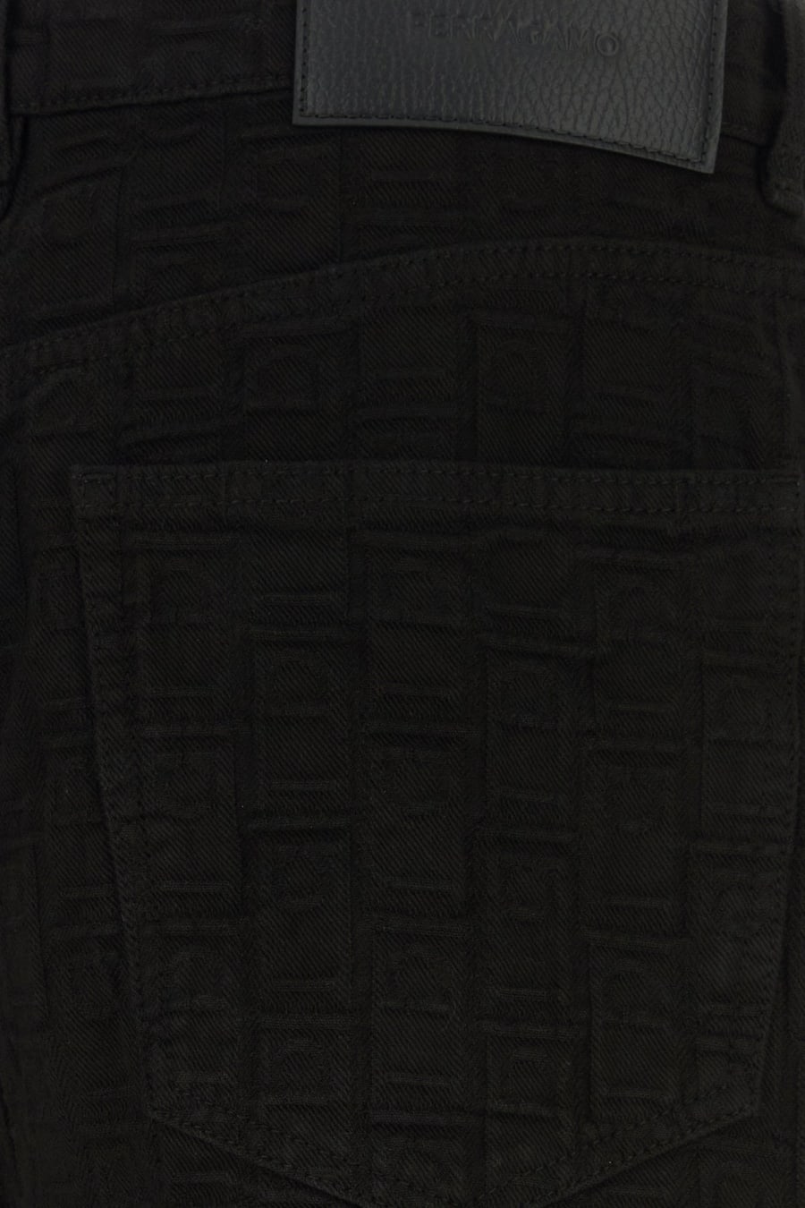 Ferragamo Pantalone in cotone nero, view 3