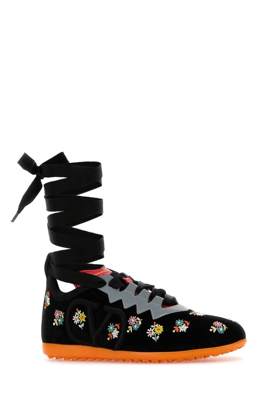 Valentino Garavani Sneakers Chromathon in velluto nero, view 2