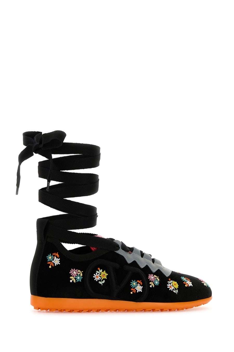 Valentino Garavani Sneakers Chromathon in velluto nero, view 3