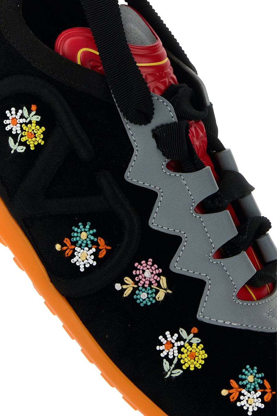 Valentino Garavani Sneakers Chromathon in velluto nero, view 4