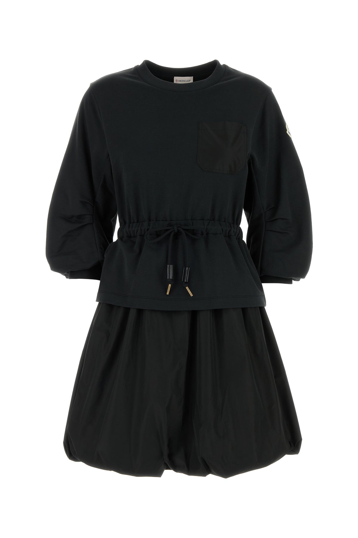 Moncler Abito felpa in cotone nero