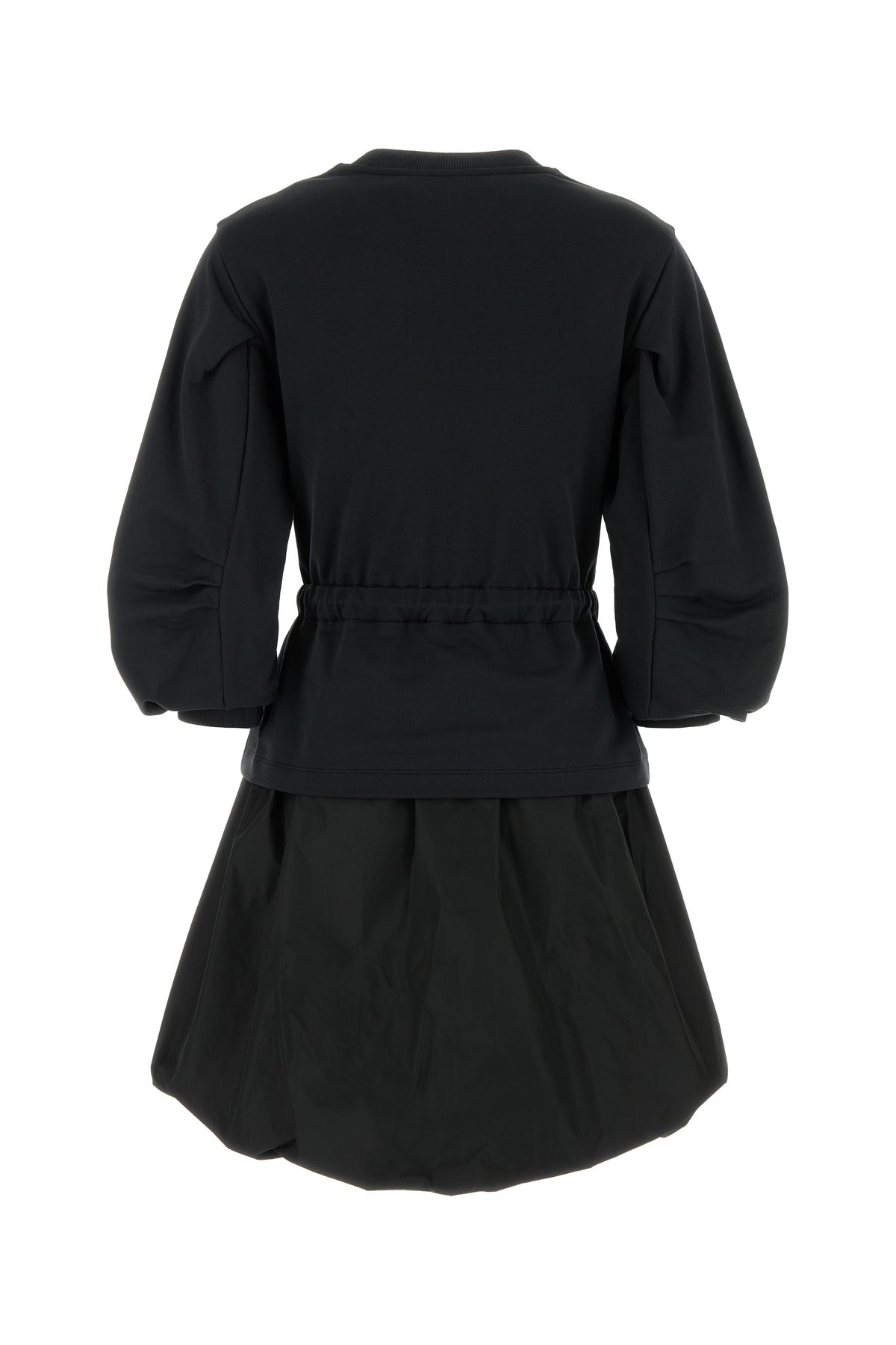 Moncler Abito felpa in cotone nero, view 2