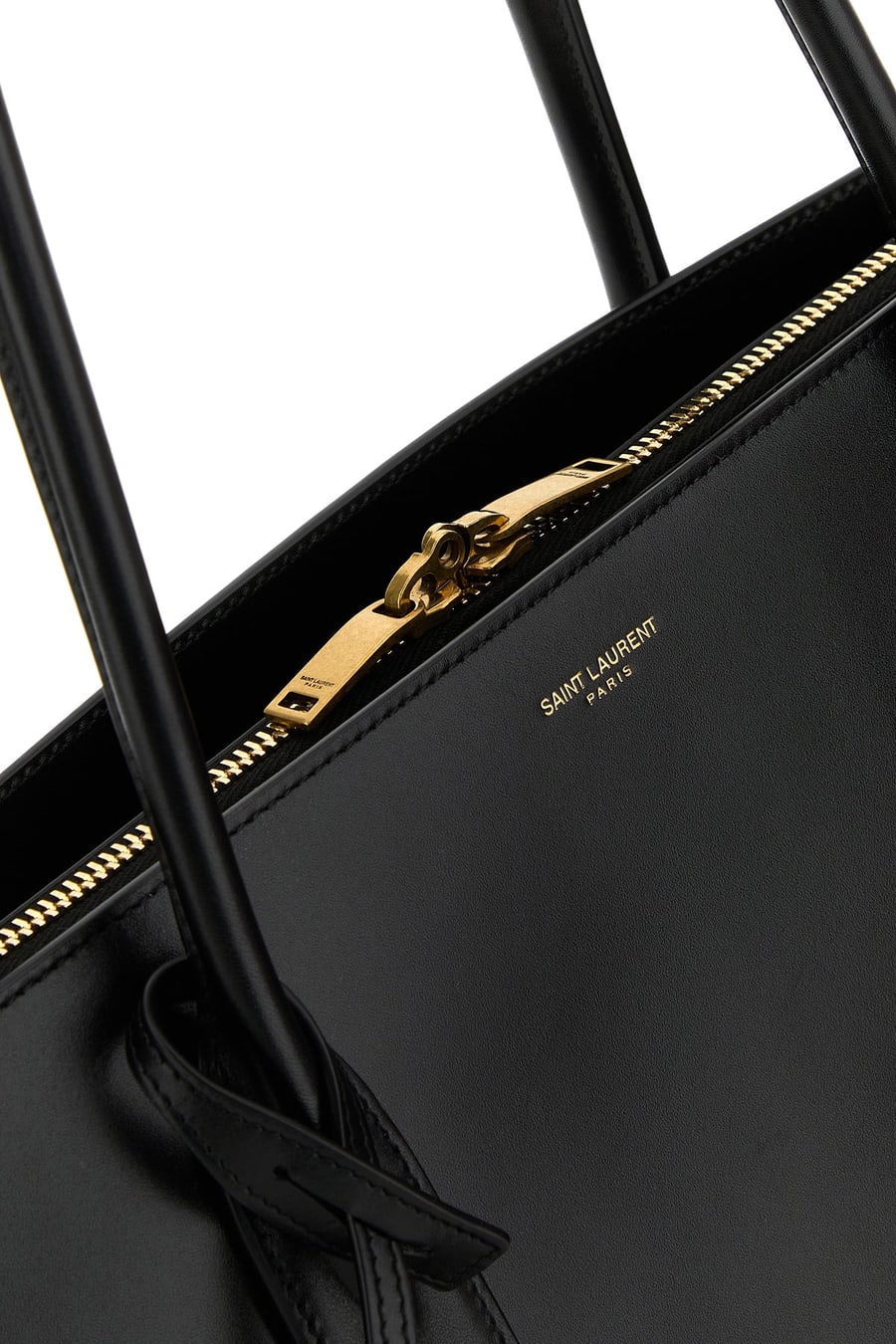 Saint Laurent Borsa shopping in pelle nera, view 4