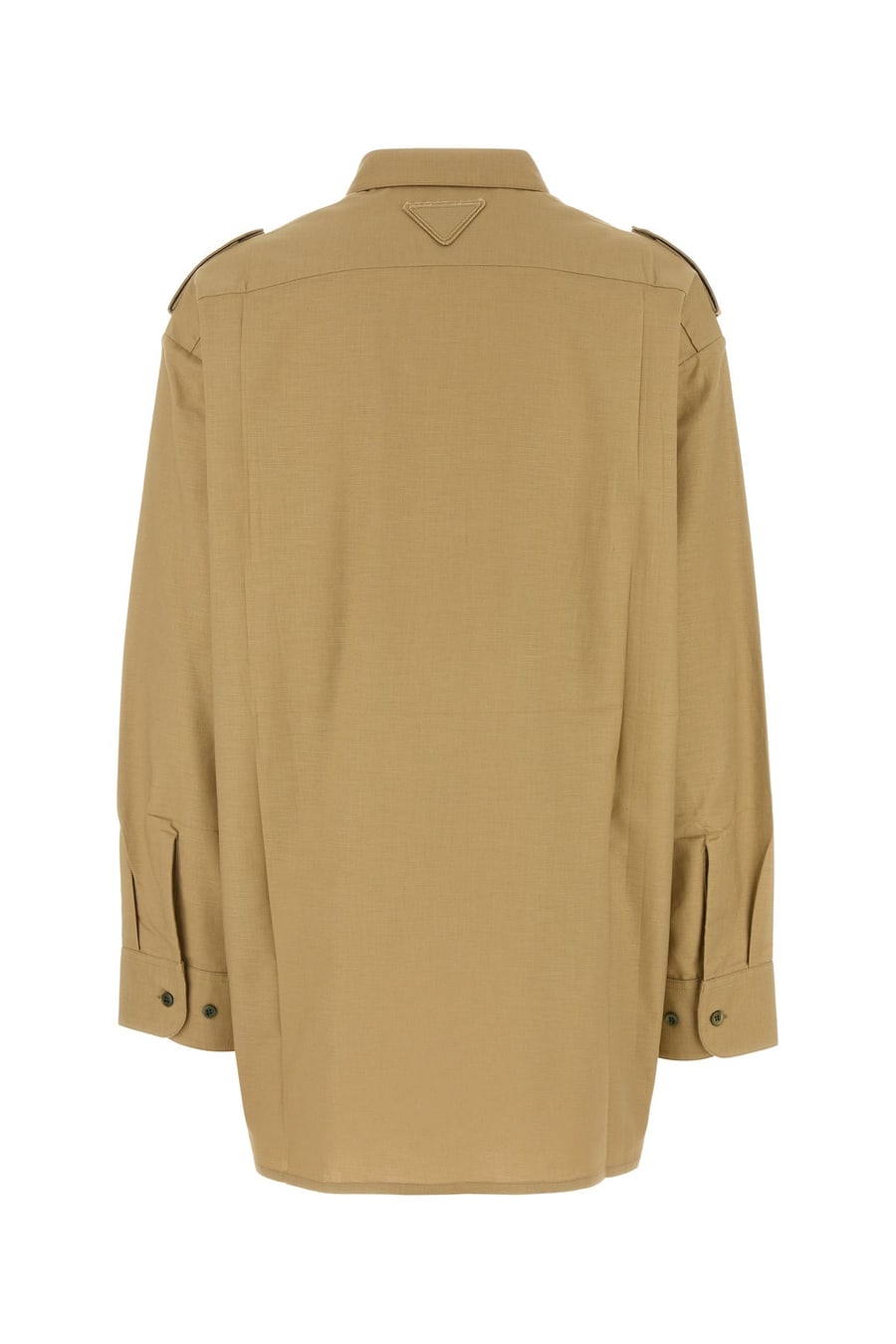 Prada Camicia oversize in cotone cammello, view 2