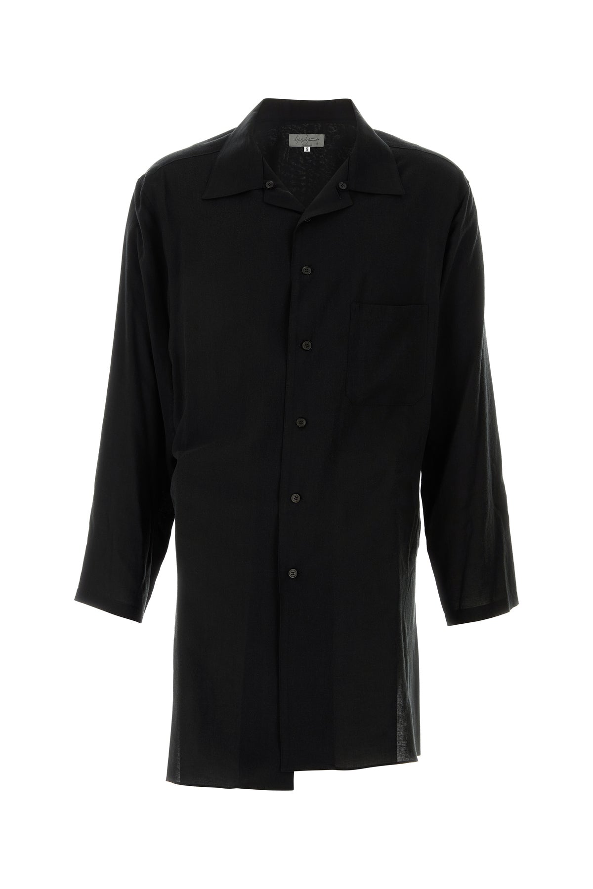 YOHJI YAMAMOTO Camicia oversize in cellulosa nera