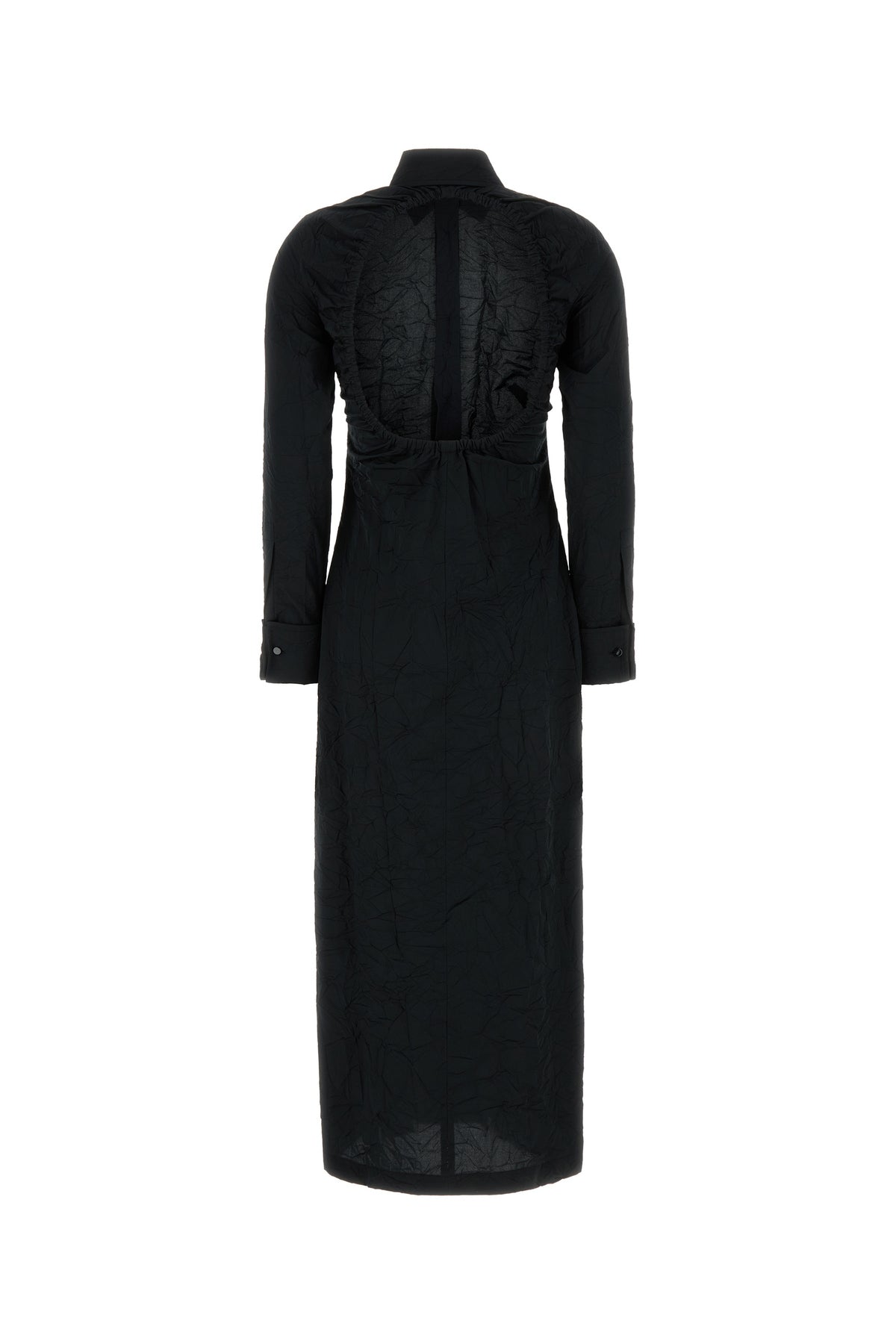 Max Mara Abito chemisier Rovigo in popeline nero, view 2