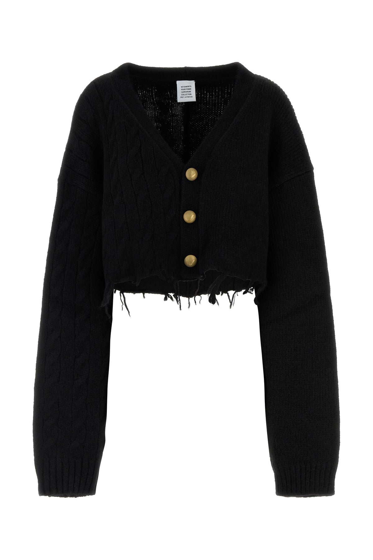 VETEMENTS Cardigan in misto alpaca nero