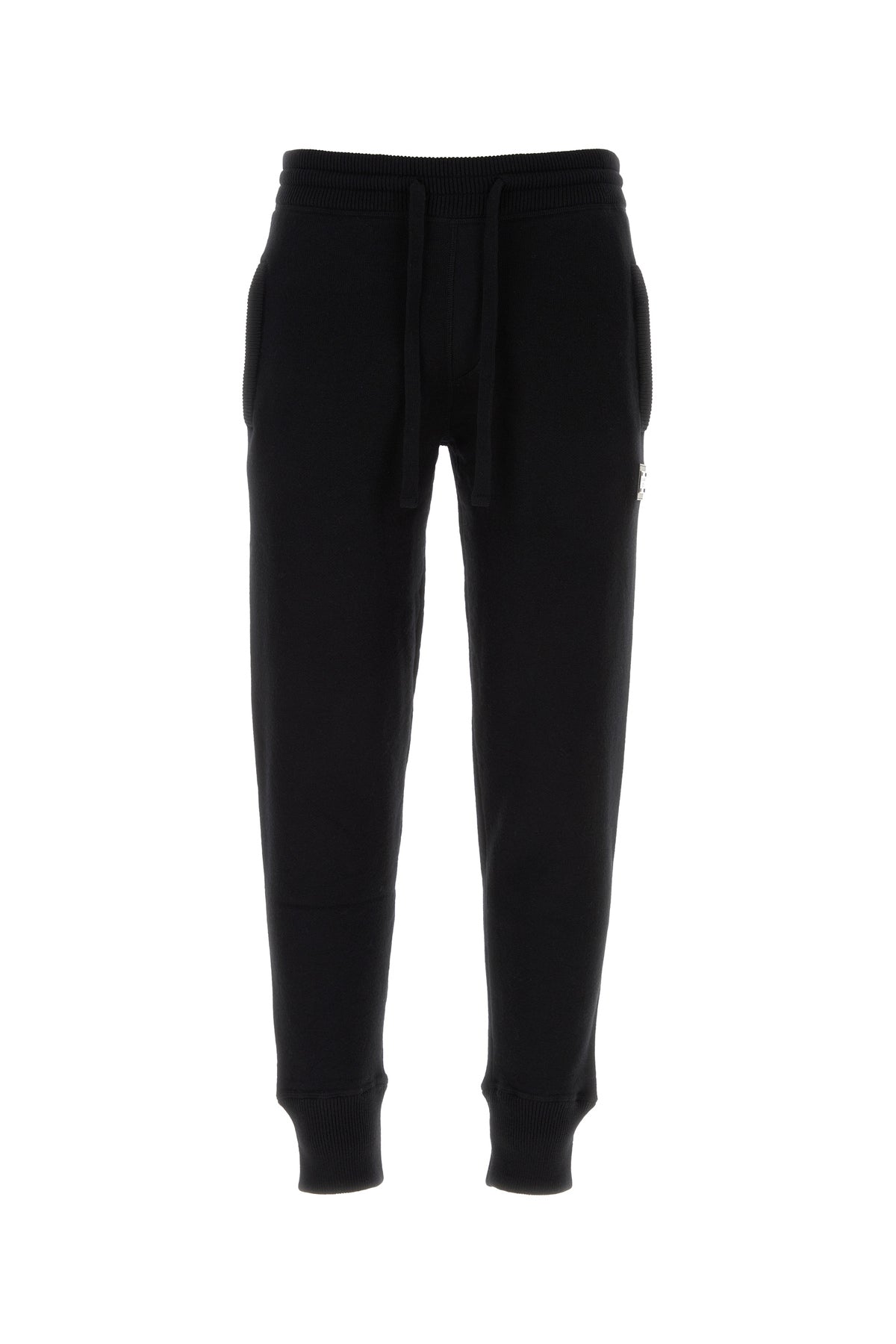 Dolce & Gabbana Pantalone jogging in misto lana nera