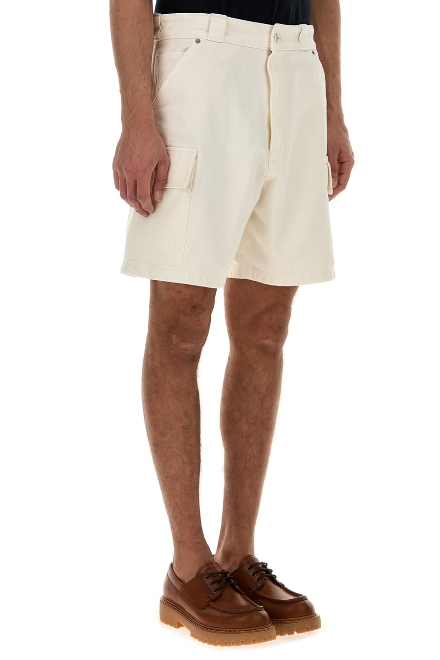 Prada Bermuda in denim bianco, view 3