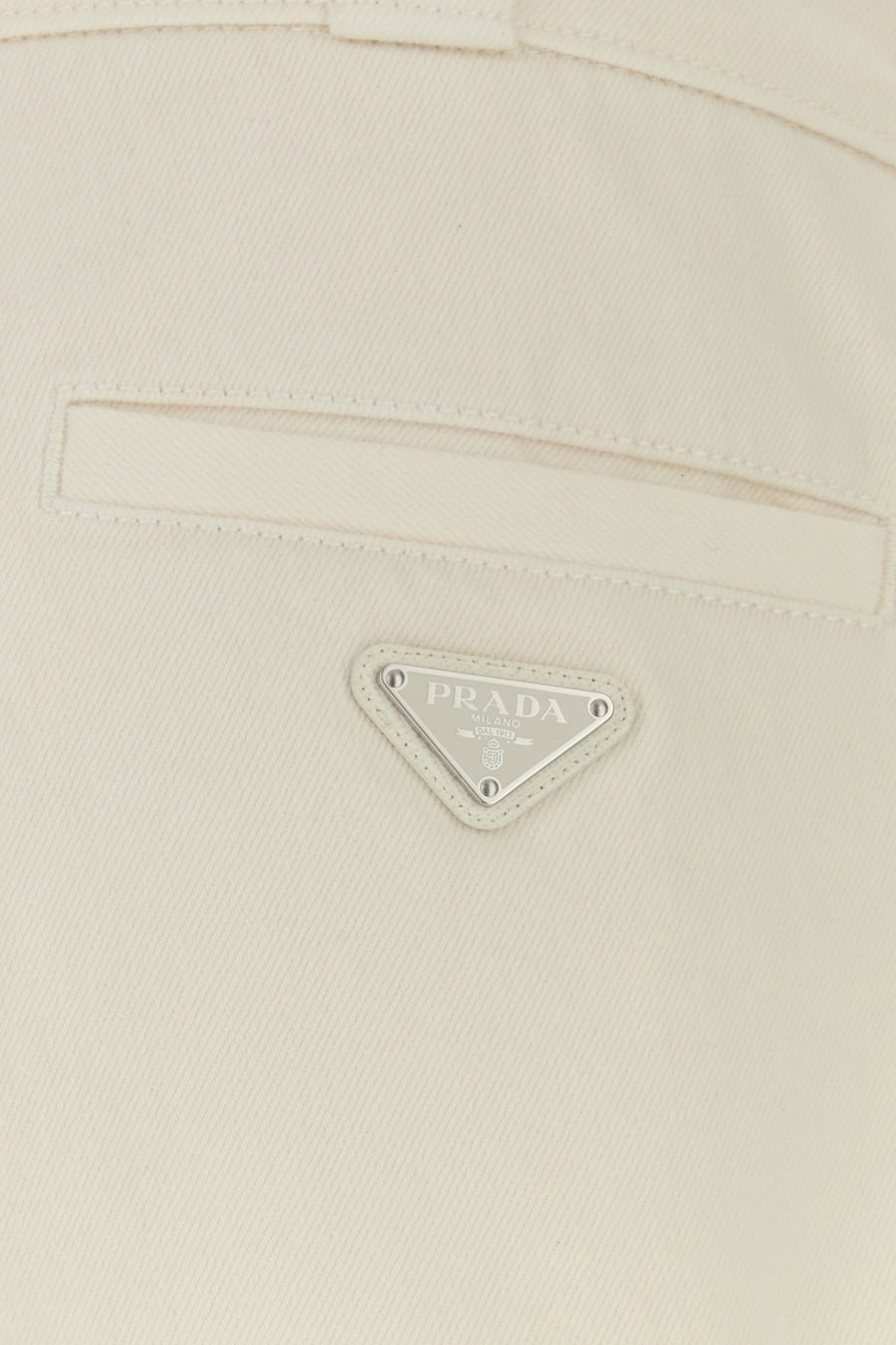 Prada Bermuda in denim bianco, view 5