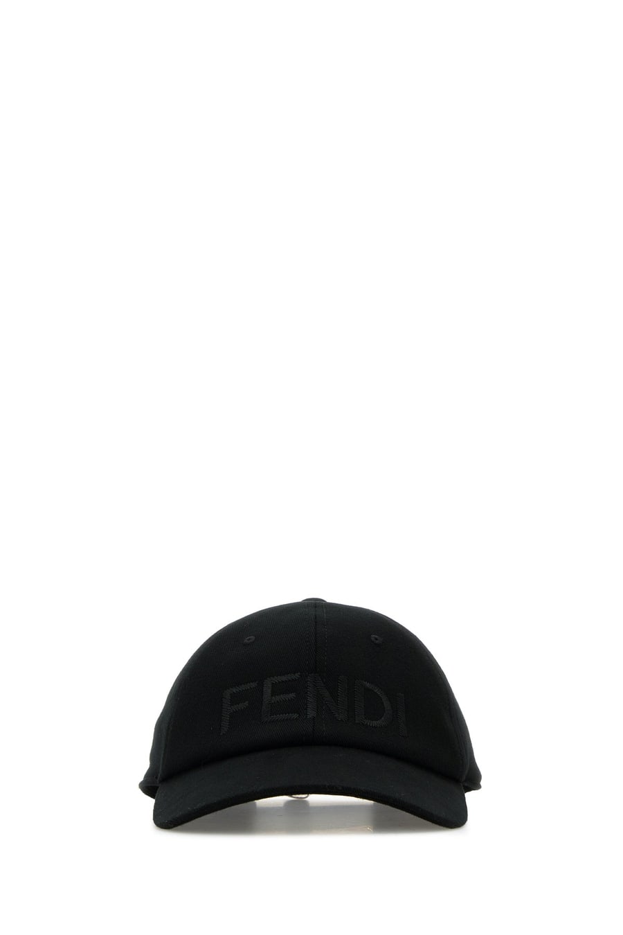 Fendi Cappello da baseball in cotone stretch nero