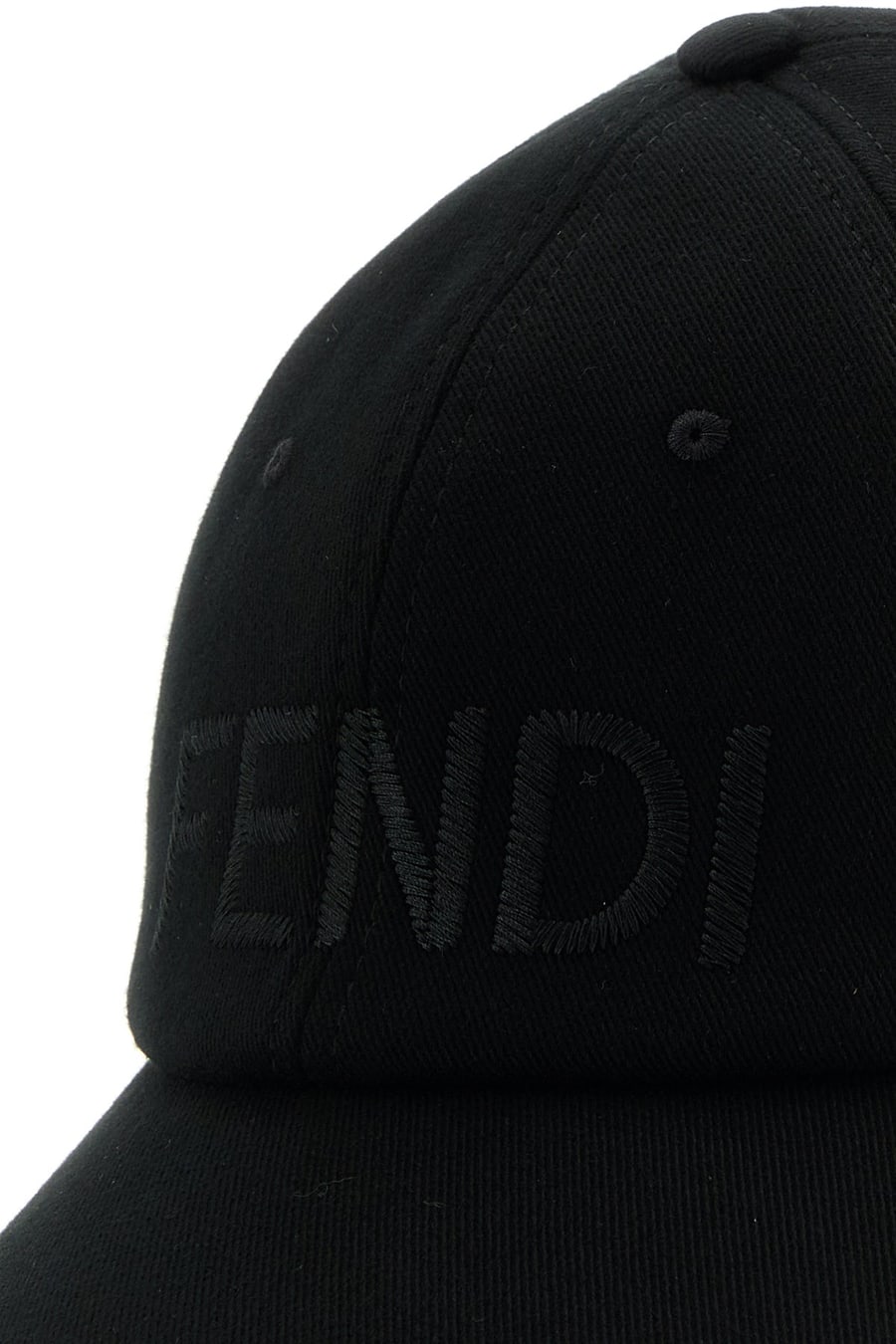 Fendi Cappello da baseball in cotone stretch nero, view 4