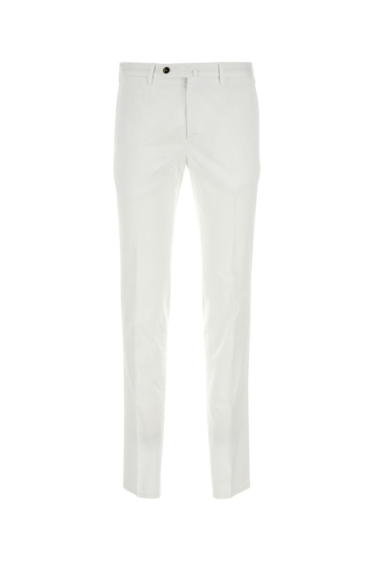 PT Torino Pantalone Silkochino in misto cotone stretch bianco