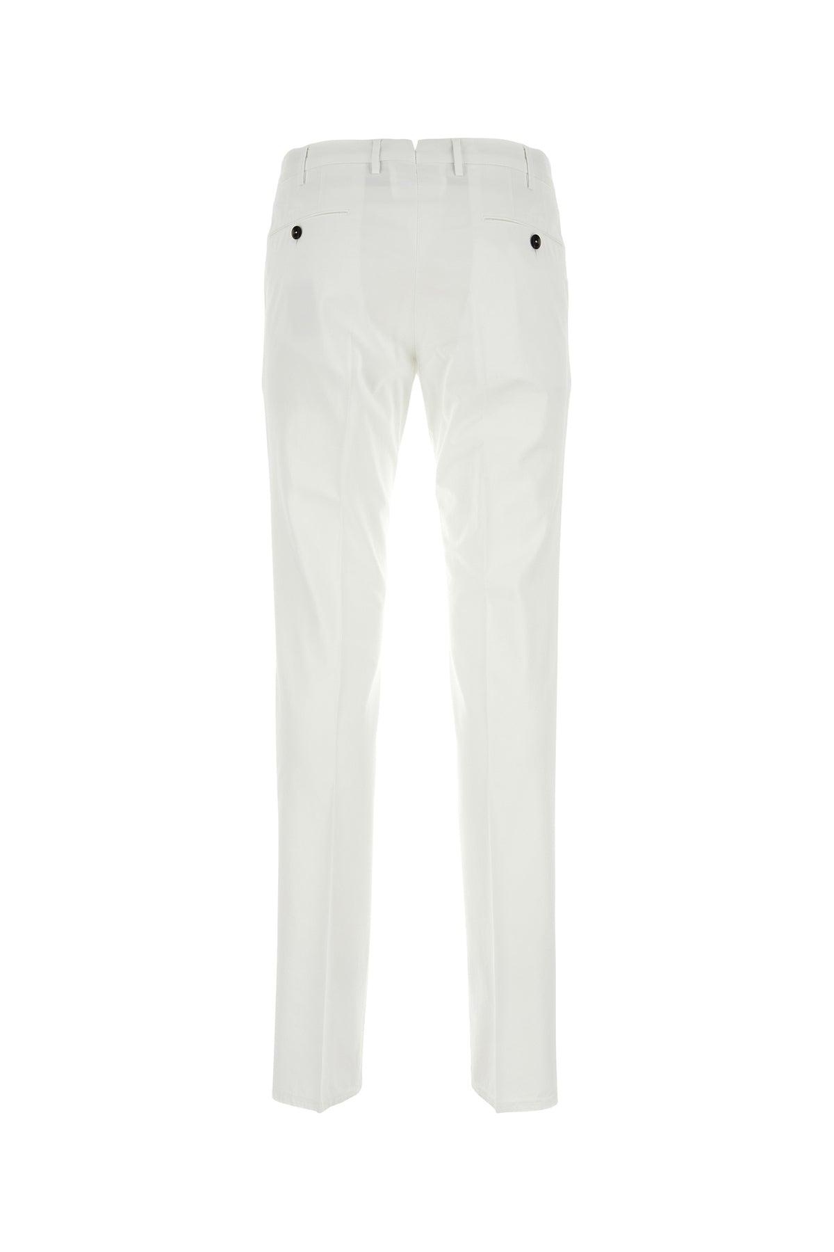 PT Torino Pantalone Silkochino in misto cotone stretch bianco, view 2