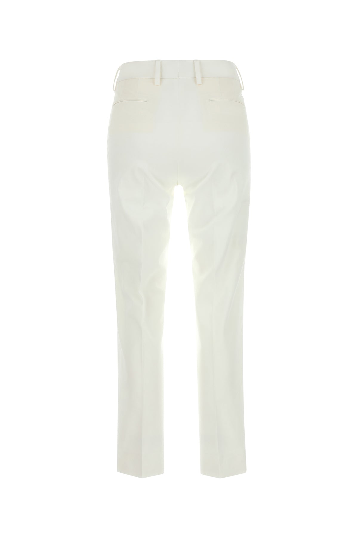 PT Torino Pantalone a sigaretta in cotone stretch bianco, view 2