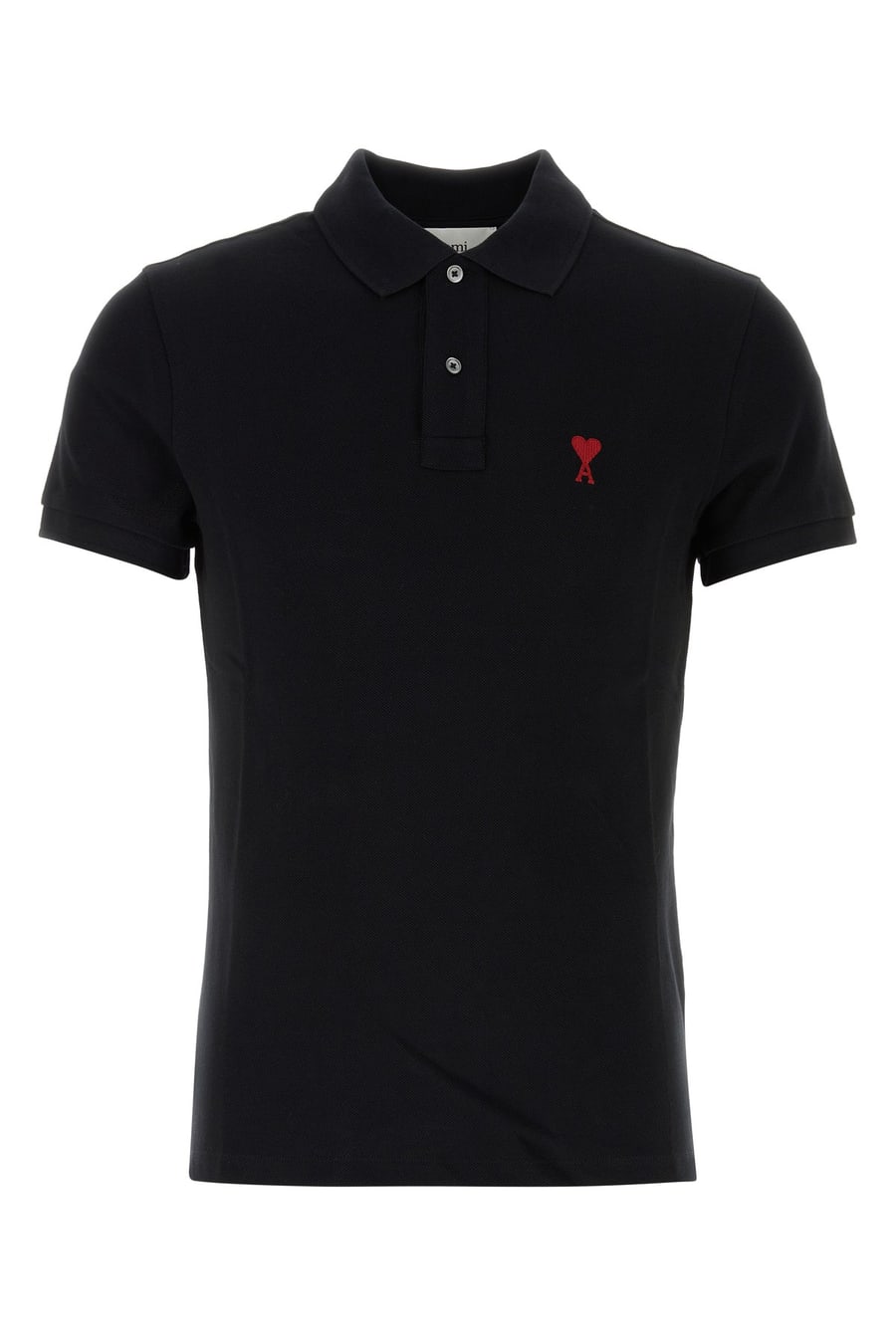 AMI Polo in piquet nero