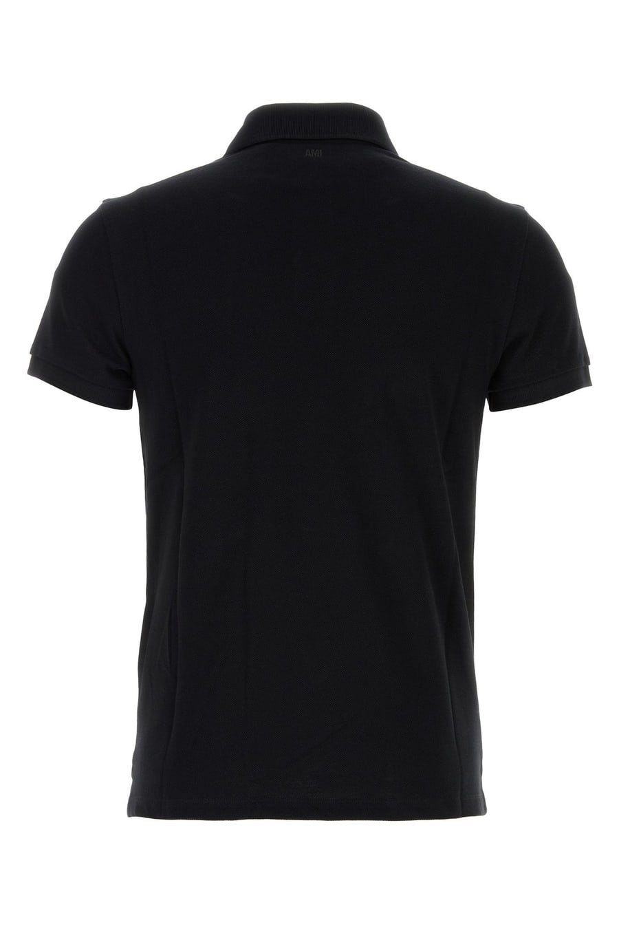 AMI Polo in piquet nero, view 2