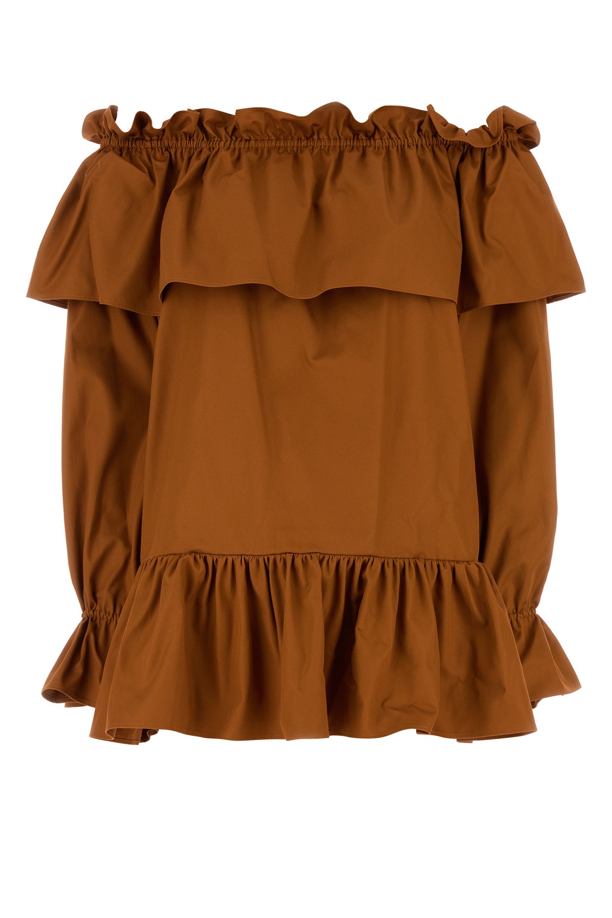 Saint Laurent Mini abito in twill caramello