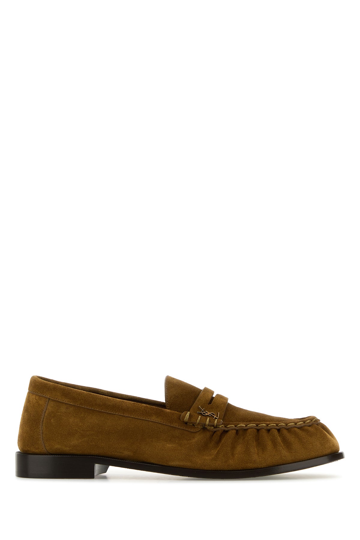 Saint Laurent Mocassini Le Loafer in pelle scamosciata cammello