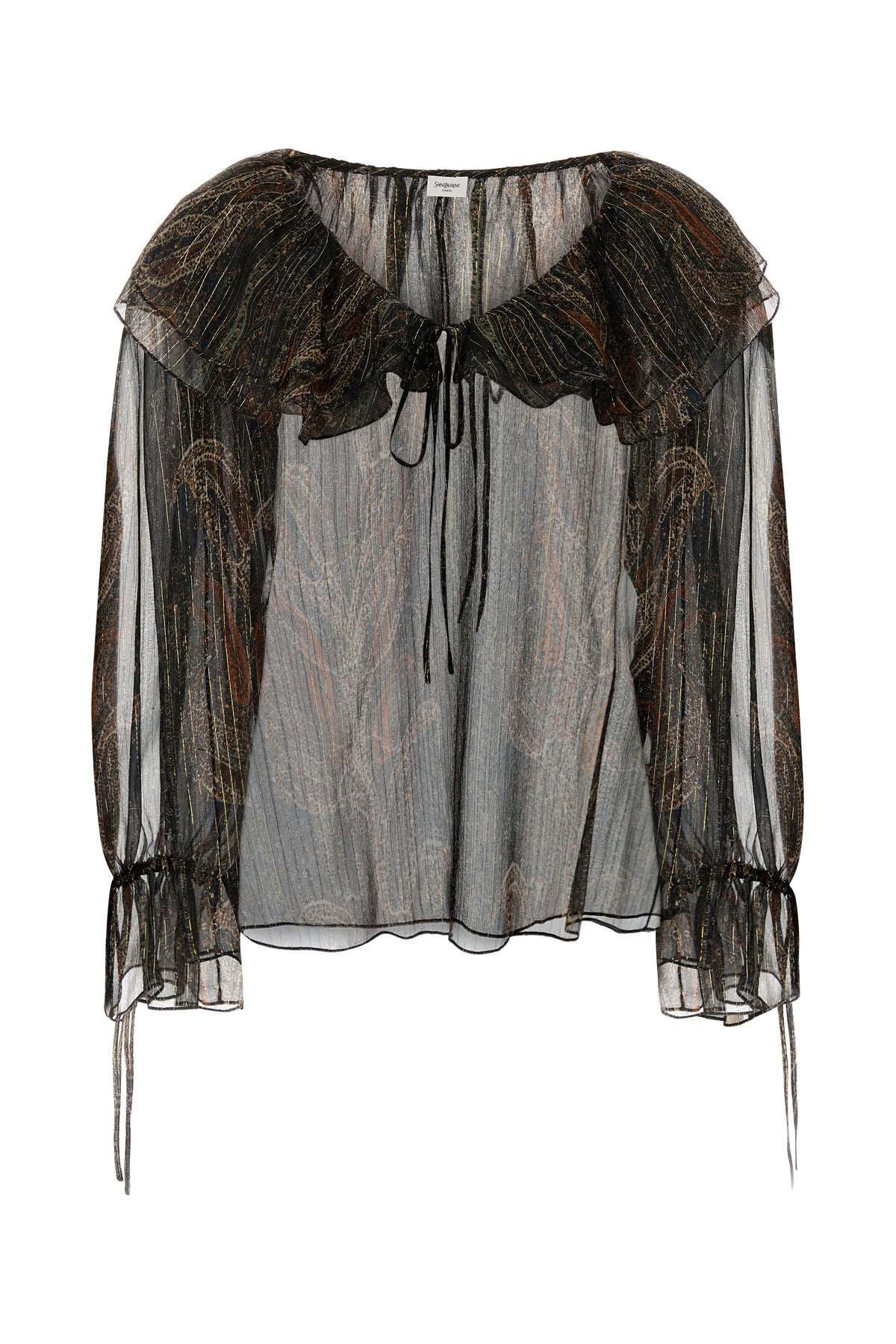 Saint Laurent Blusa in misto seta stampata