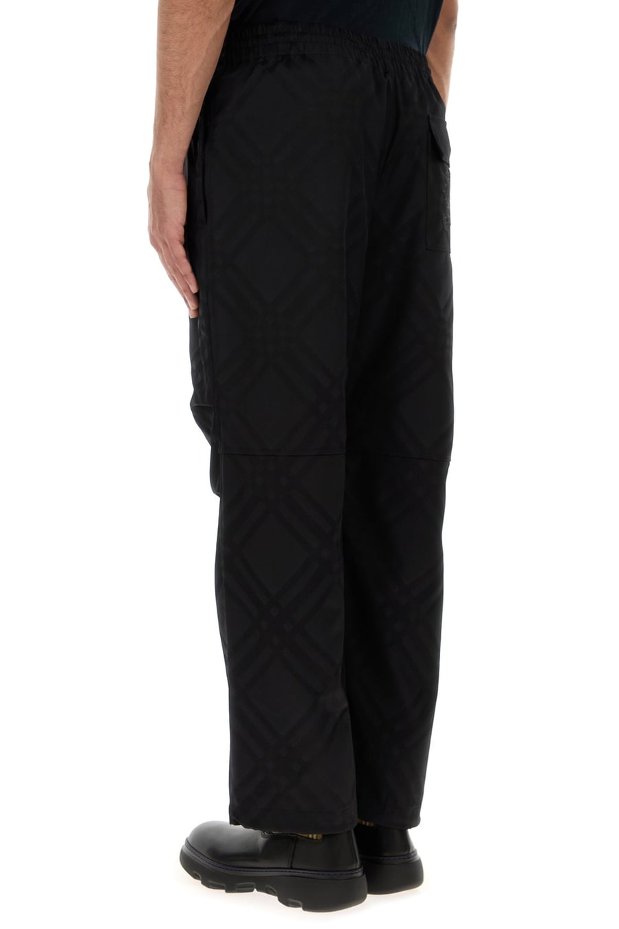 Burberry Pantalone in nylon nero, view 4