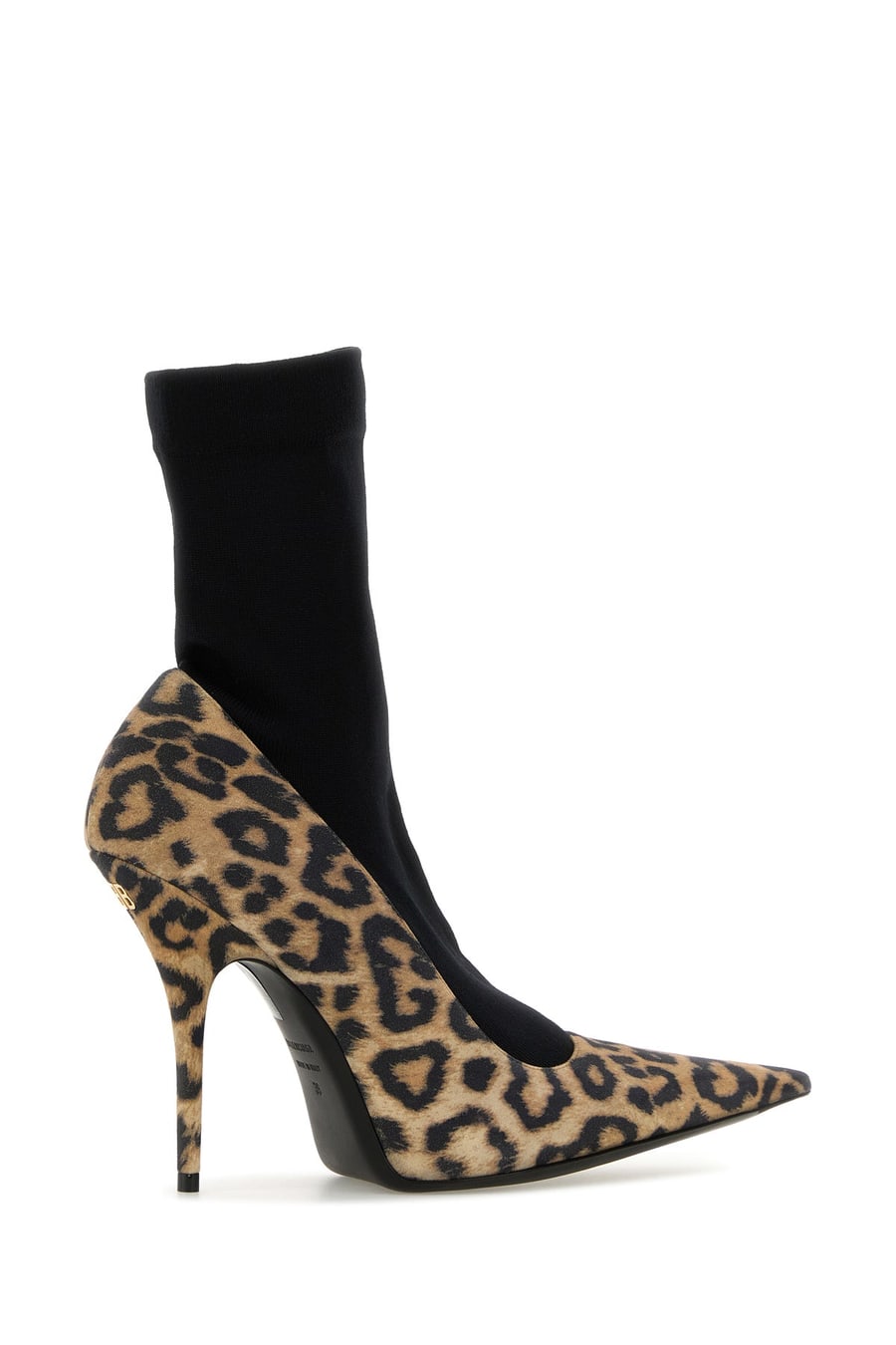 Balenciaga Scarpe con tacco Avenue Sock in pelle scamosciata stampata, view 3