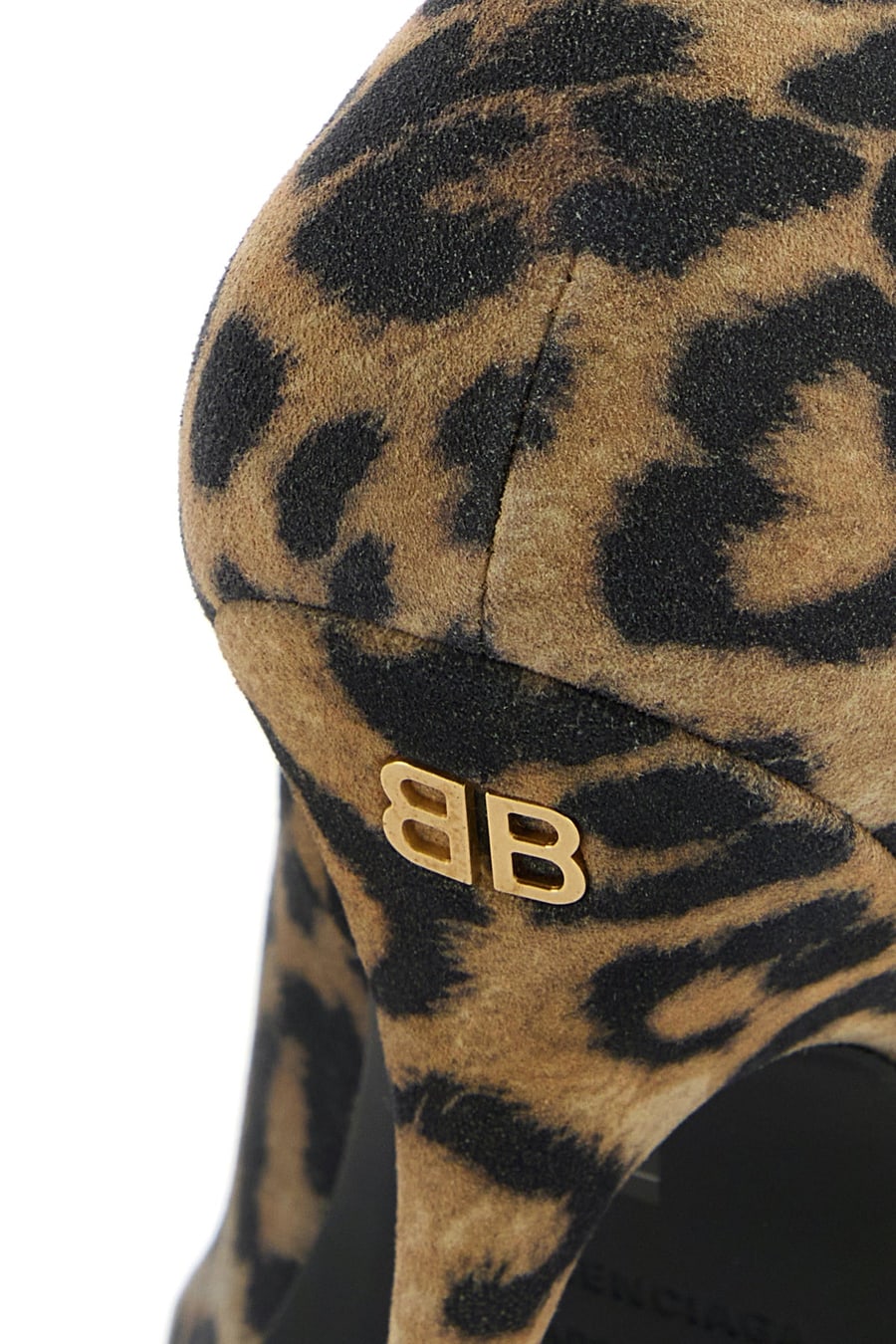 Balenciaga Scarpe con tacco Avenue Sock in pelle scamosciata stampata, view 4