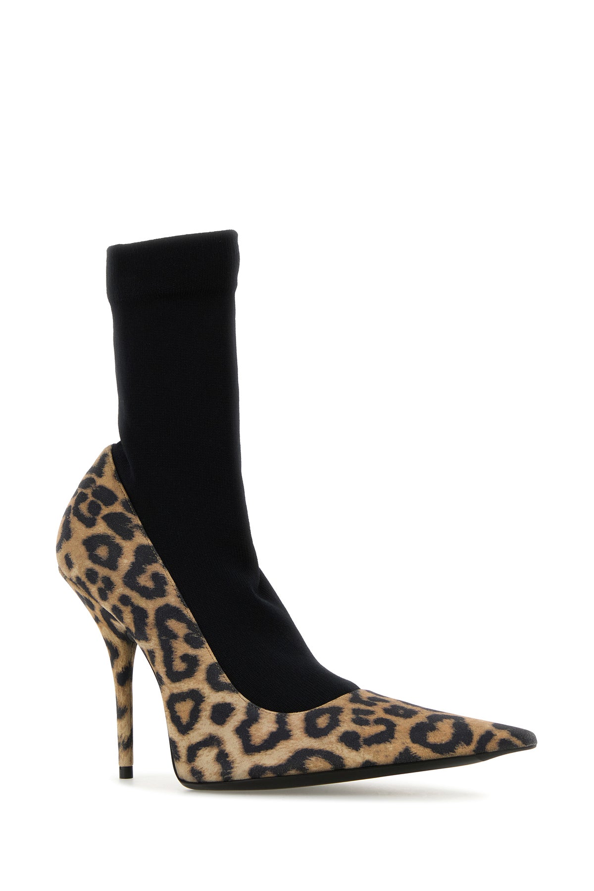Balenciaga Scarpe con tacco Avenue Sock in pelle scamosciata stampata, view 2