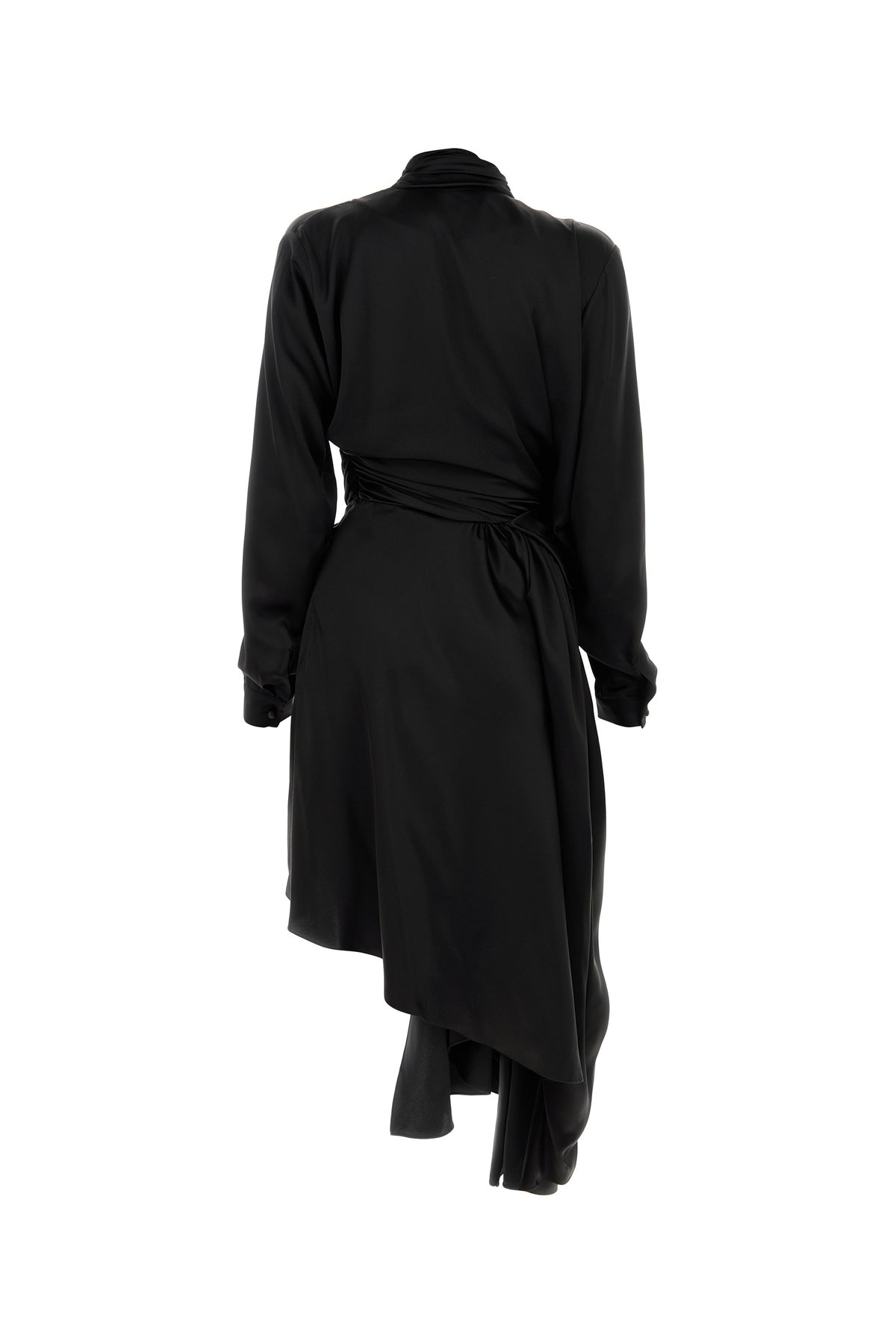 Balenciaga Abito in raso nero, view 2