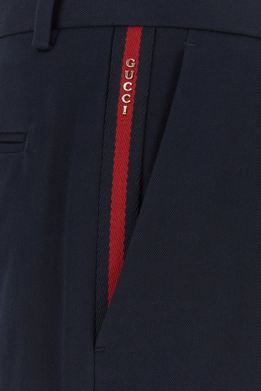 Gucci Pantalone in gabardine blu navy, view 5