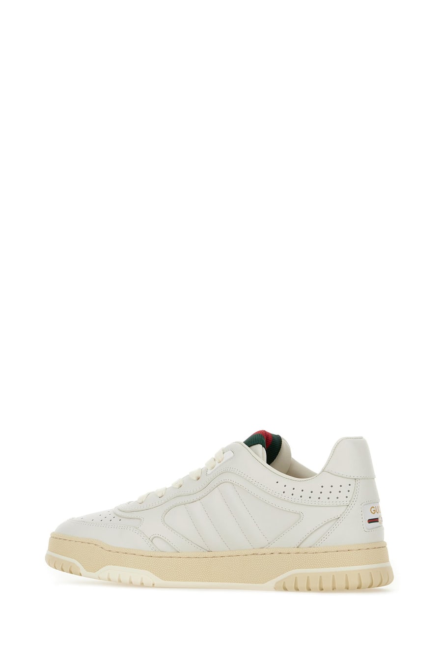 Gucci Sneakers Re-Web in pelle bianca, view 3