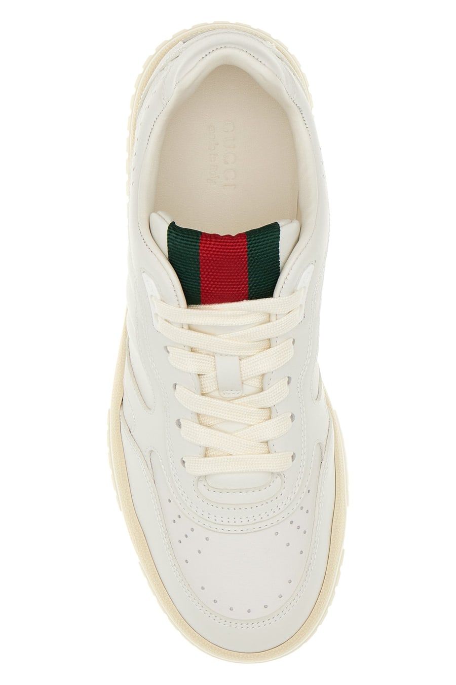 Gucci Sneakers Re-Web in pelle bianca, view 4