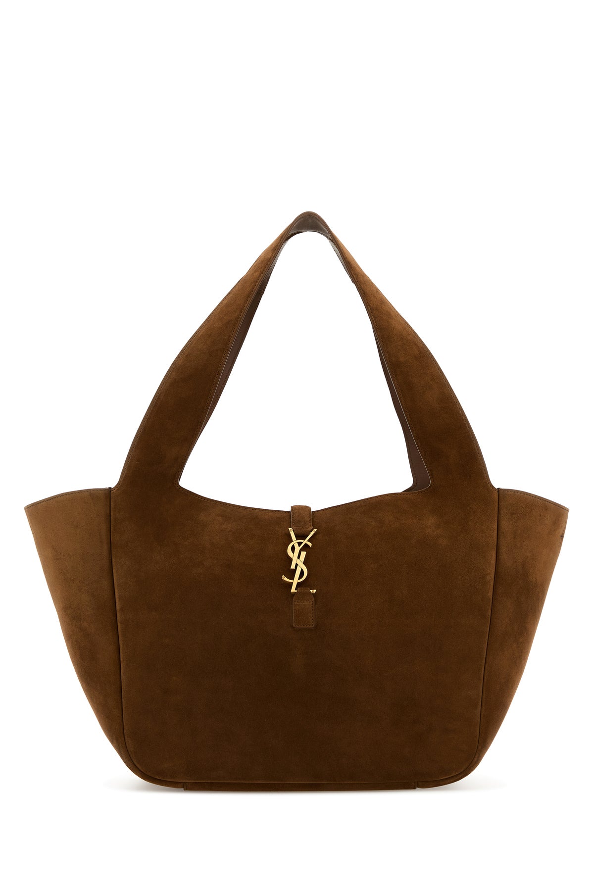 Saint Laurent Borsa shopping Le 5 à 7 Bea in pelle scamosciata caramello