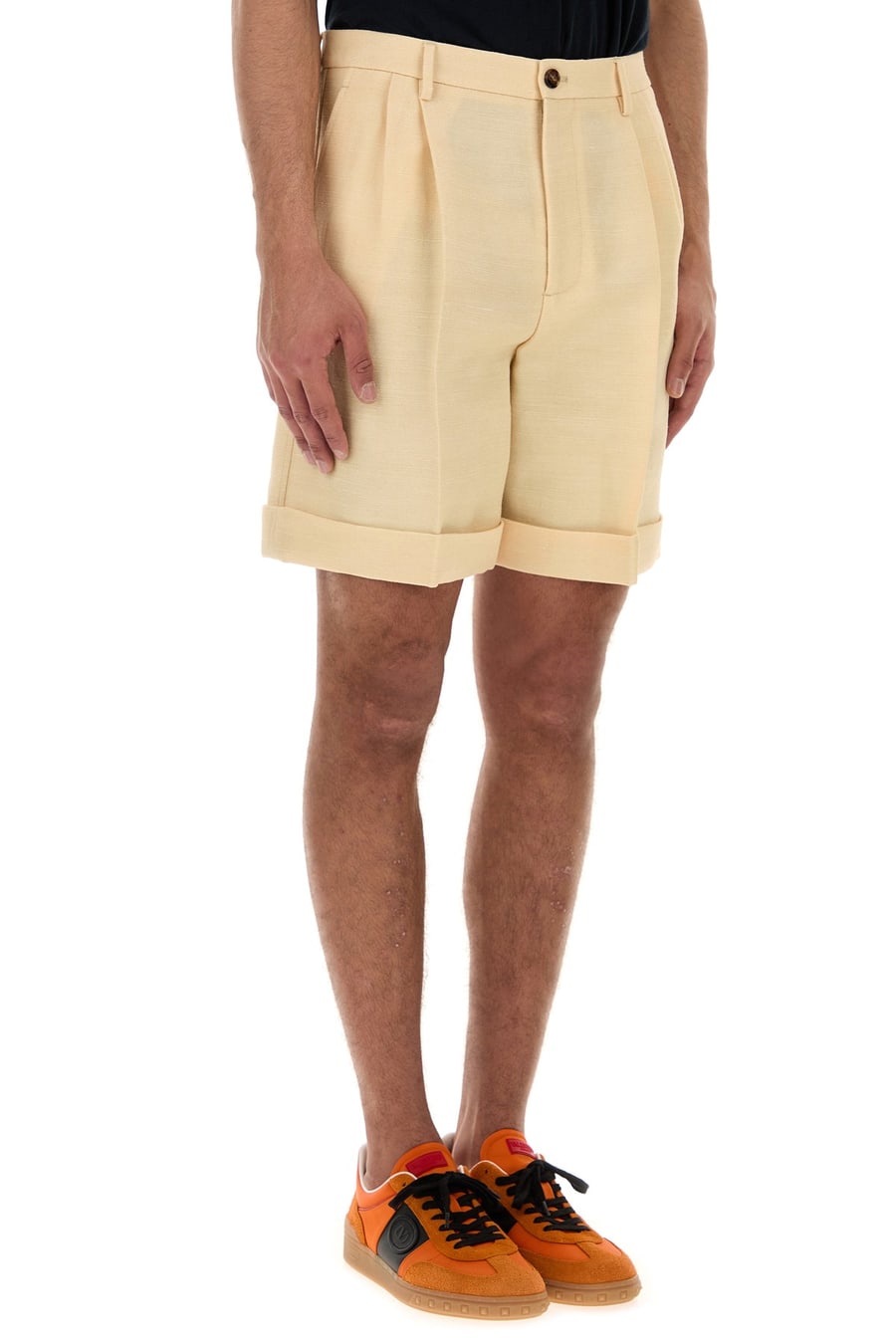 Valentino Garavani Bermuda in misto iuta crema, view 3