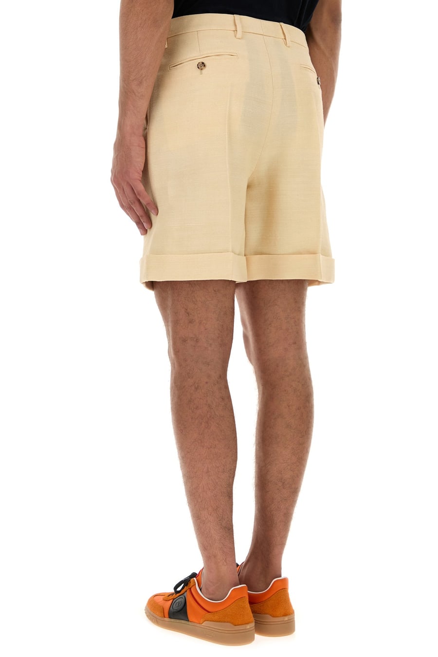 Valentino Garavani Bermuda in misto iuta crema, view 4