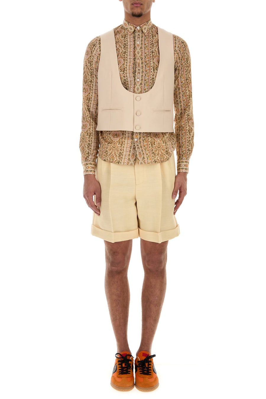 Valentino Garavani Bermuda in misto iuta crema, view 6