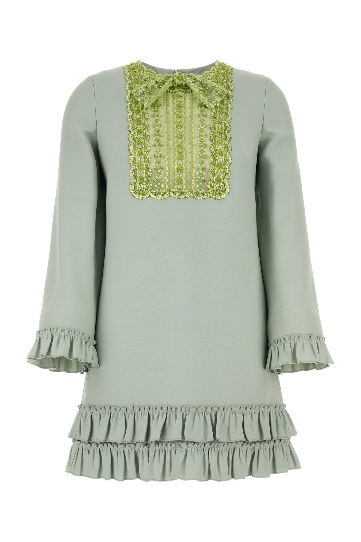 Valentino Garavani Mini abito in misto lana verde menta