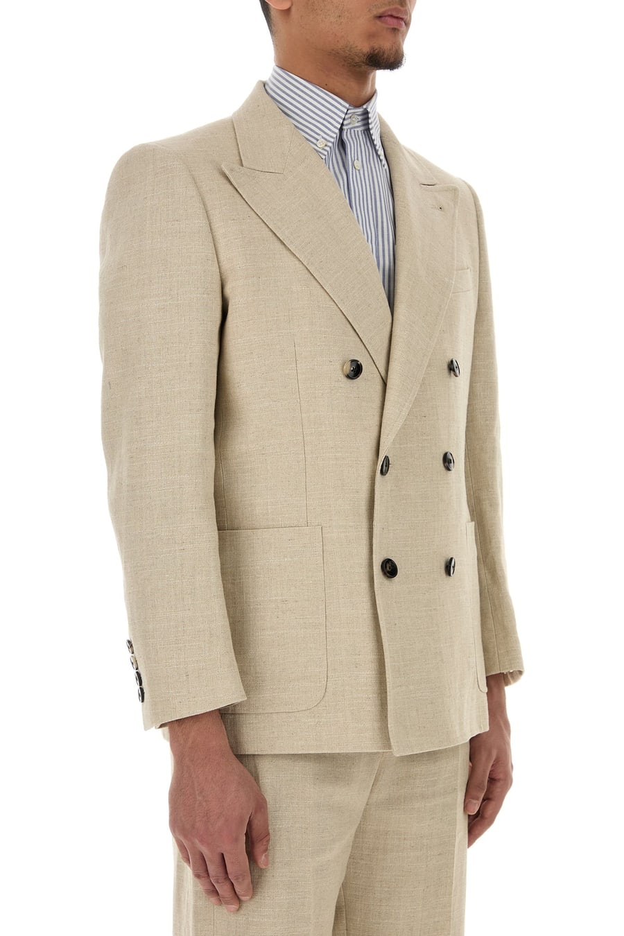 Valentino Garavani Giacca in misto lino beige, view 3