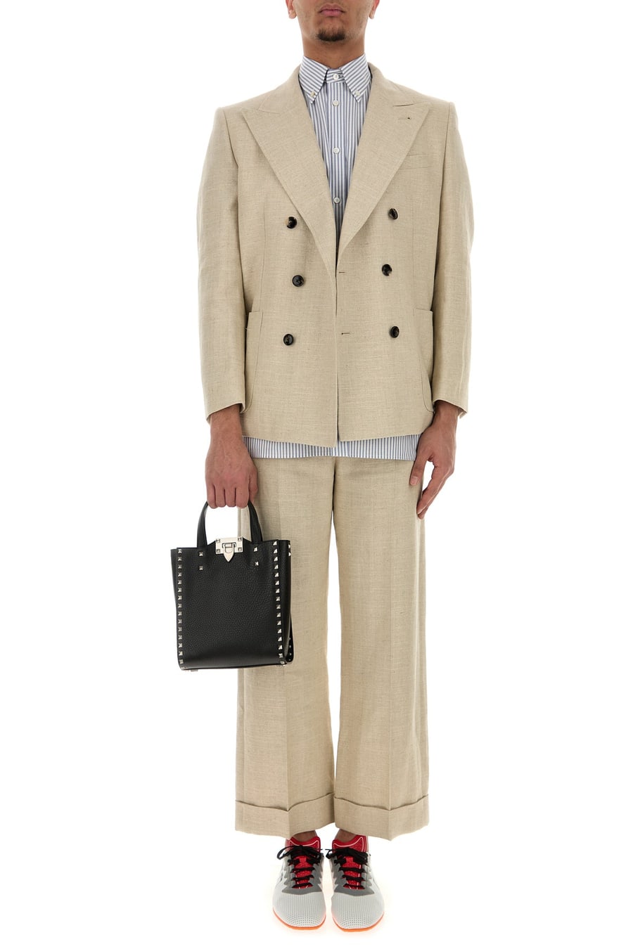 Valentino Garavani Giacca in misto lino beige, view 6
