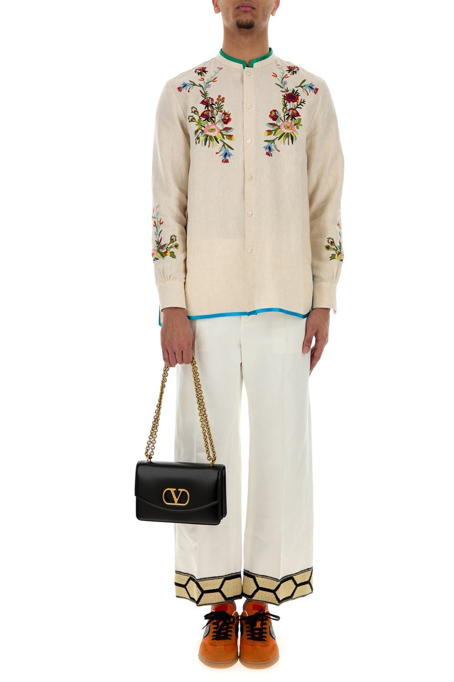Valentino Garavani Camicia in lino avorio, view 6