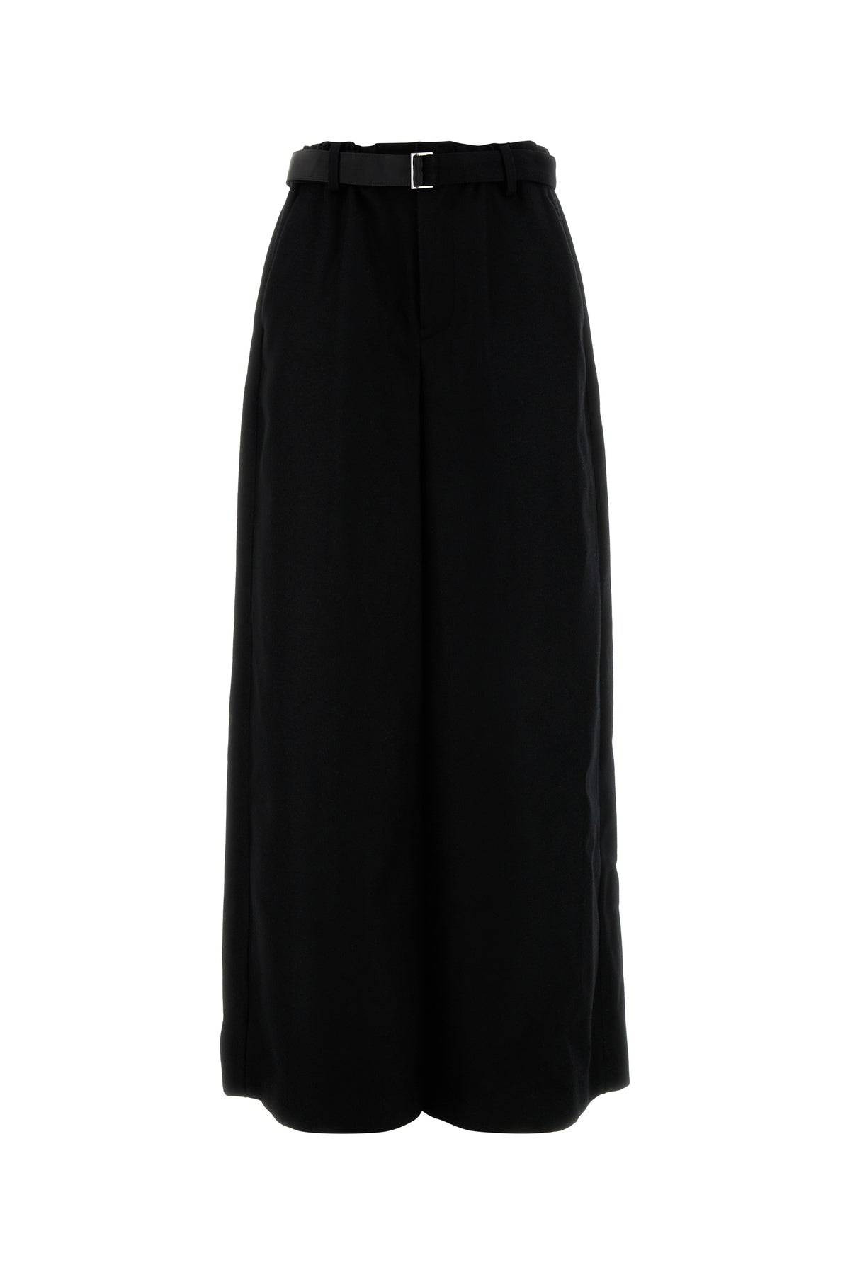 SACAI Pantalone dalla gamba ampia in lana nera